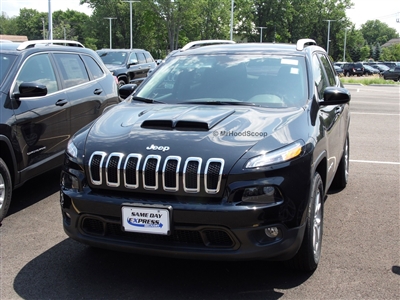 2014 - 2017 Jeep Cherokee and Trailhawk Hood Scoop Kit With Grille Inserts HS002 unpainted or painted