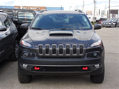 2014 - 2017 Jeep Cherokee and Trailhawk Hood Scoop Kit With Grille Inserts HS003 unpainted or painted