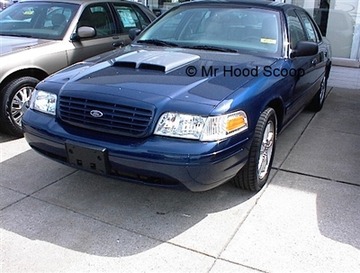 1998 - 2003 Ford Crown Victoria Hood Scoop Kit With Grille Inserts HS002 unpainted or painted